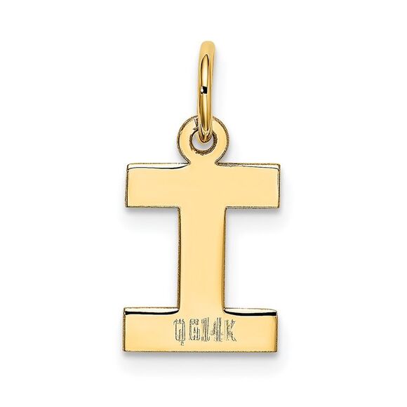 Kazi Luxury 14k Yellow Gold Small Block Letter I Initial Charm - Picture 3 of 4